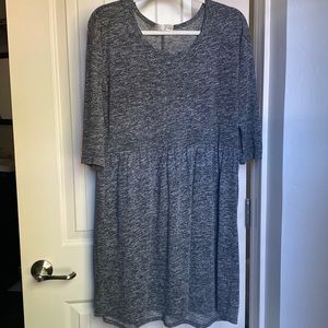 Grey and white fit & flare dress